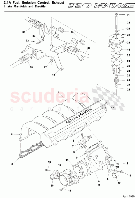 Intake Manifolds and Throttles of Aston Martin Aston Martin DB7 Vantage