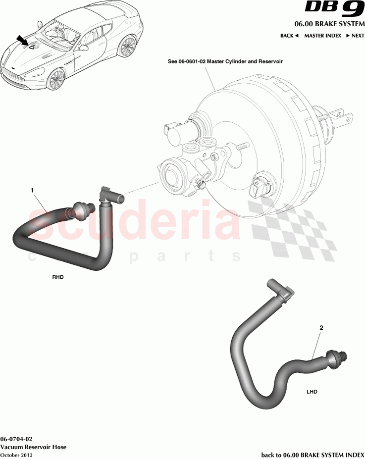 Vacuum Reservoir Hose of Aston Martin Aston Martin DB9 (2013-2016)