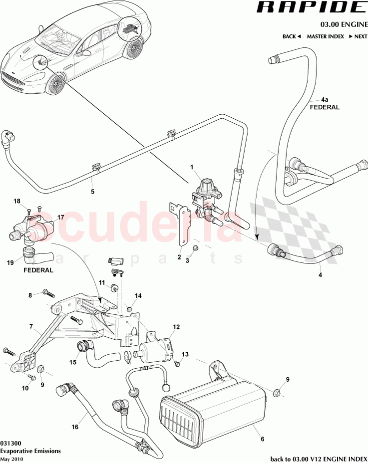 Evaporative Emissions of Aston Martin Aston Martin Rapide