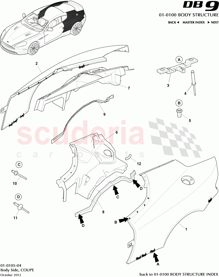 Body Side, COUPE of Aston Martin Aston Martin DB9 (2013-2016)