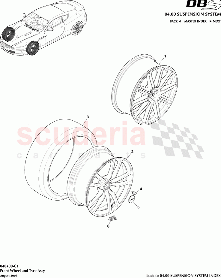 Front Wheel and Tyre Assembly of Aston Martin Aston Martin DBS V12