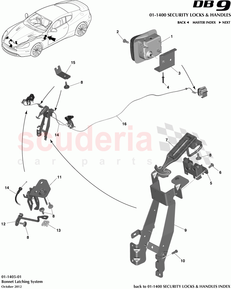 Bonnet Latching System of Aston Martin Aston Martin DB9 (2013-2016)