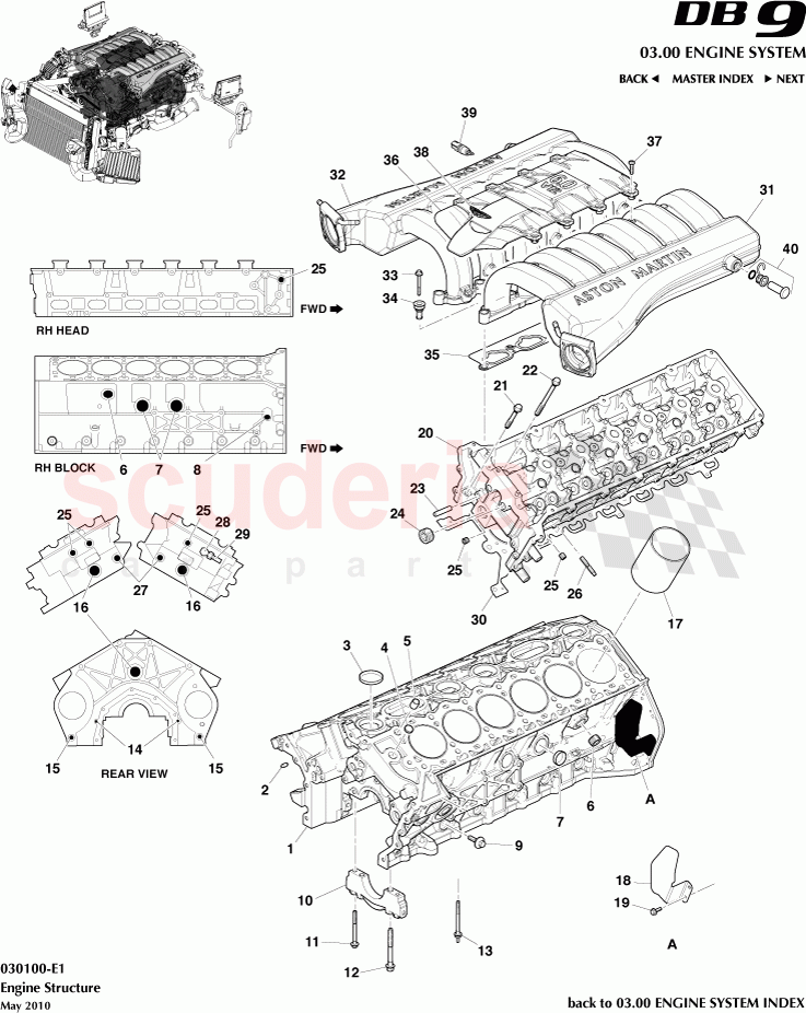 Engine Structure of Aston Martin Aston Martin DB9 (2004-2012)