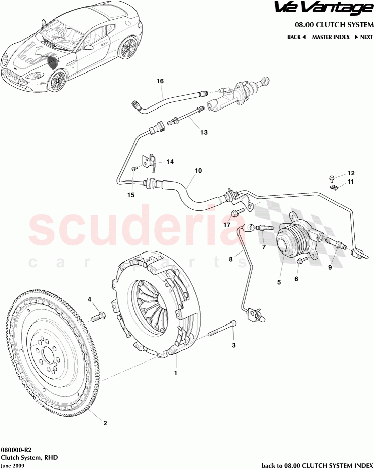 Clutch System (RHD) of Aston Martin Aston Martin V12 Vantage