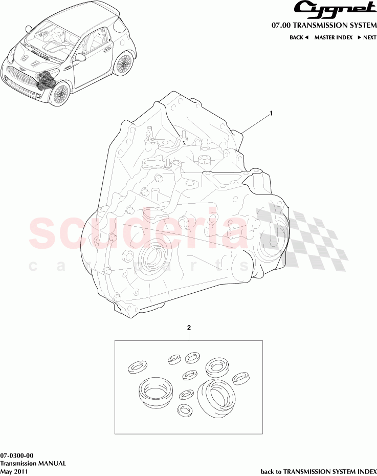 Transmission MANUAL of Aston Martin Aston Martin Cygnet