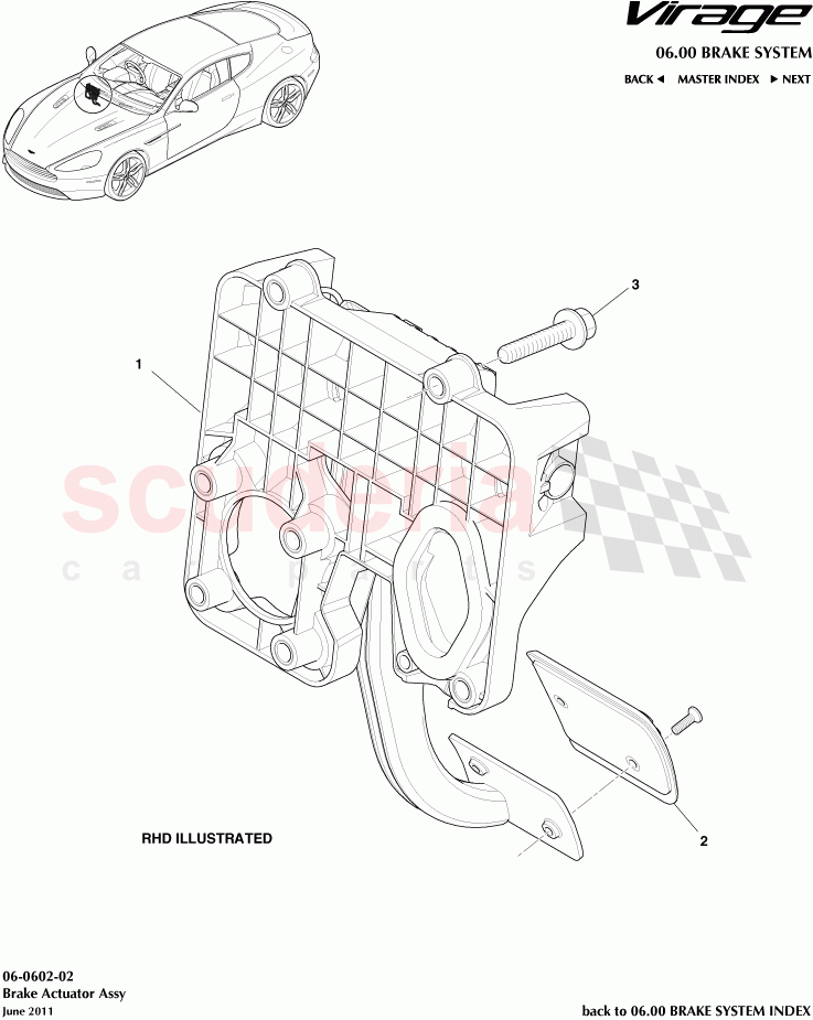 Brake Actuator Assembly of Aston Martin Aston Martin Virage