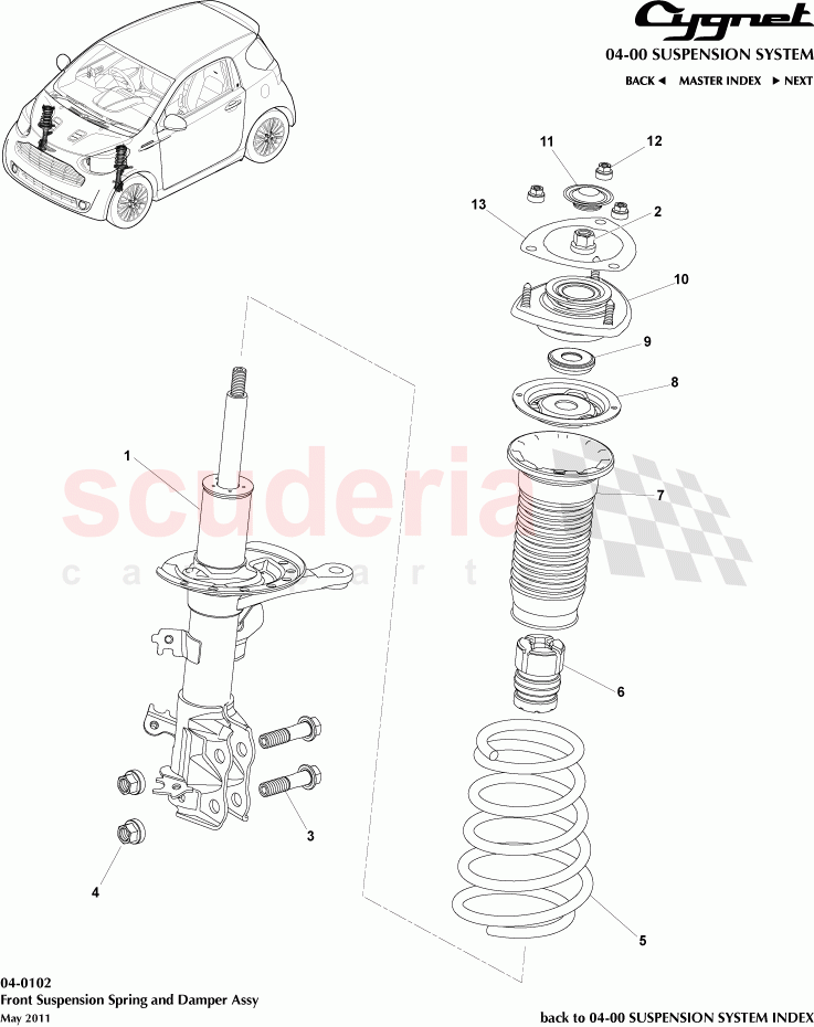 Front Suspension Spring and Damper Assembly of Aston Martin Aston Martin Cygnet