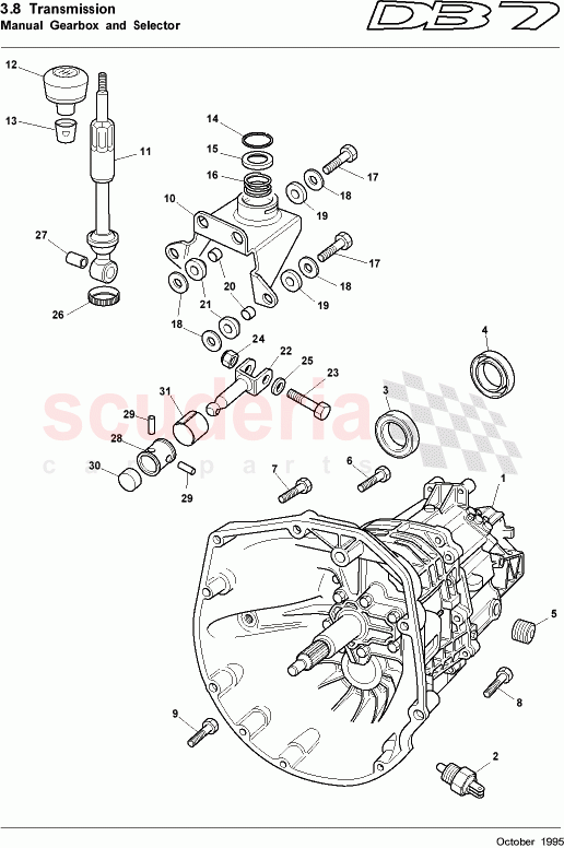 Manual Gearbox and Selector of Aston Martin Aston Martin DB7 (1995)