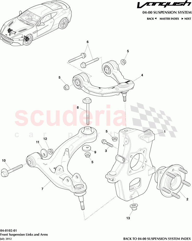 Front Suspension Links and Arms of Aston Martin Aston Martin Vanquish (2012+)