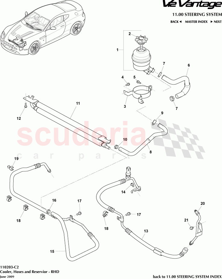 Cooler, Hoses and Reservior (RHD) of Aston Martin Aston Martin V12 Vantage