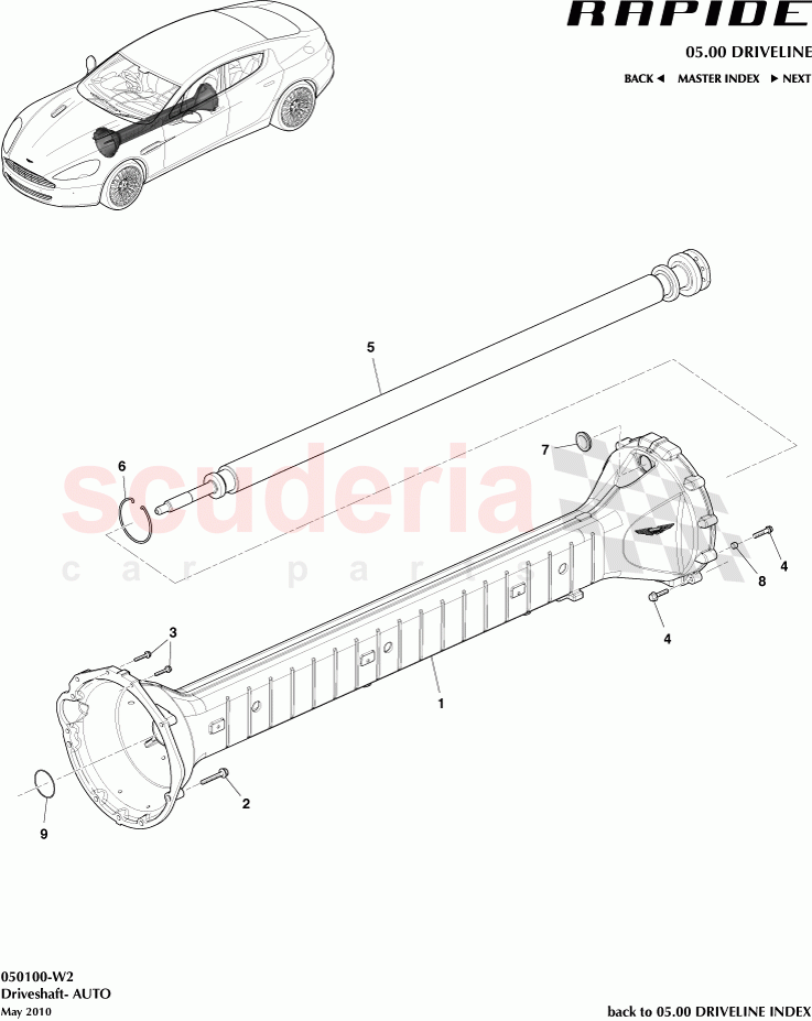 Driveshaft (Auto) of Aston Martin Aston Martin Rapide