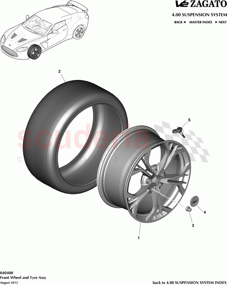 Front Wheel and Tyre Assembly of Aston Martin Aston Martin V12 Zagato