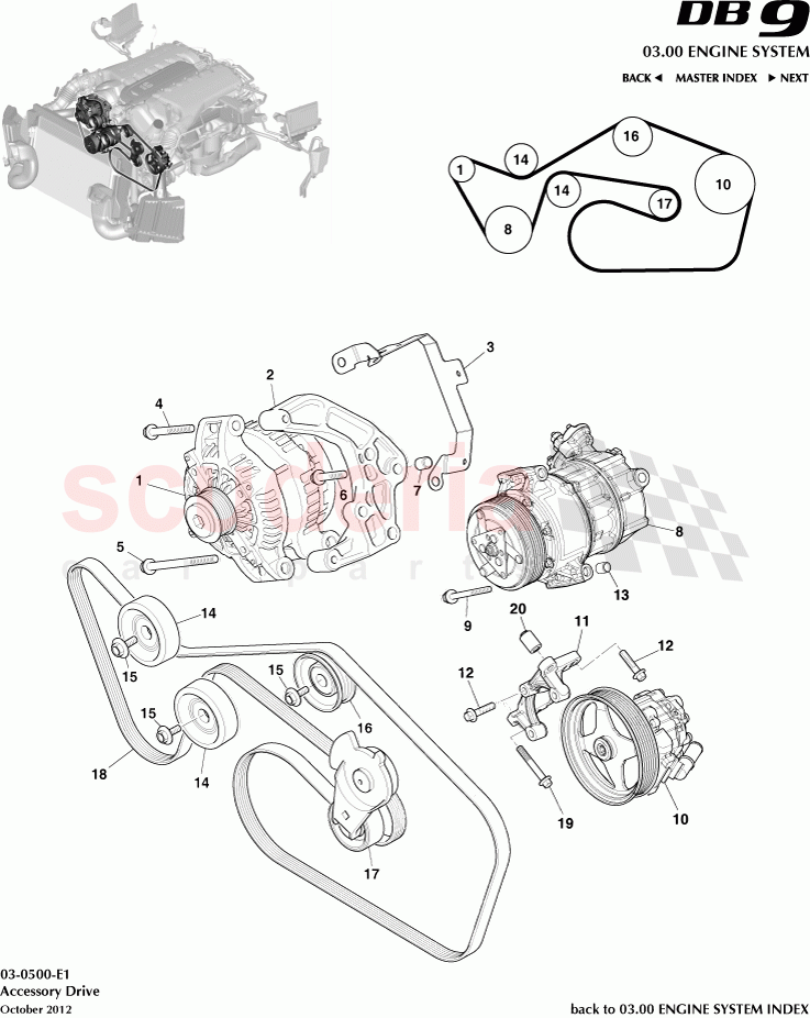 Accessory Drive of Aston Martin Aston Martin DB9 (2013-2016)