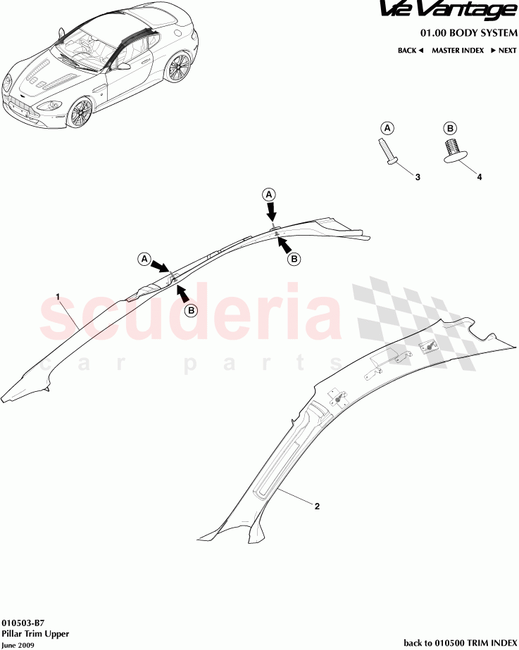 Pillar Trim Upper of Aston Martin Aston Martin V12 Vantage