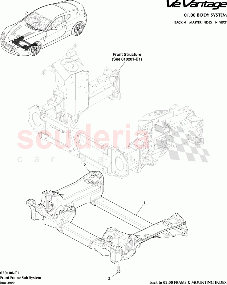 Front Frame Sub System of Aston Martin Aston Martin V12 Vantage