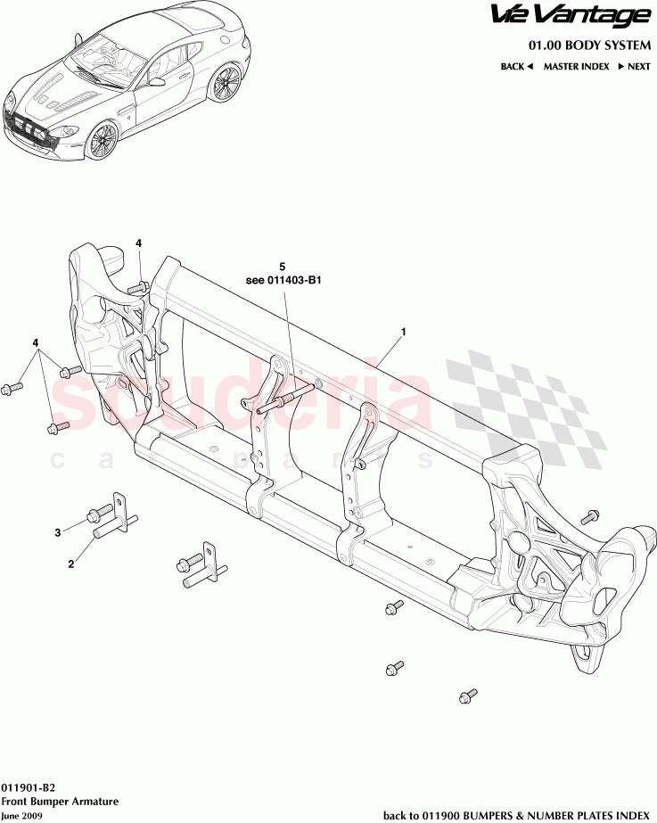 Front Bumper Armature of Aston Martin Aston Martin V12 Vantage