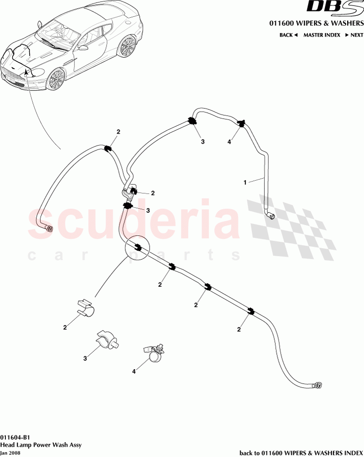 Head Lamp Power Wash Assembly of Aston Martin Aston Martin DBS V12