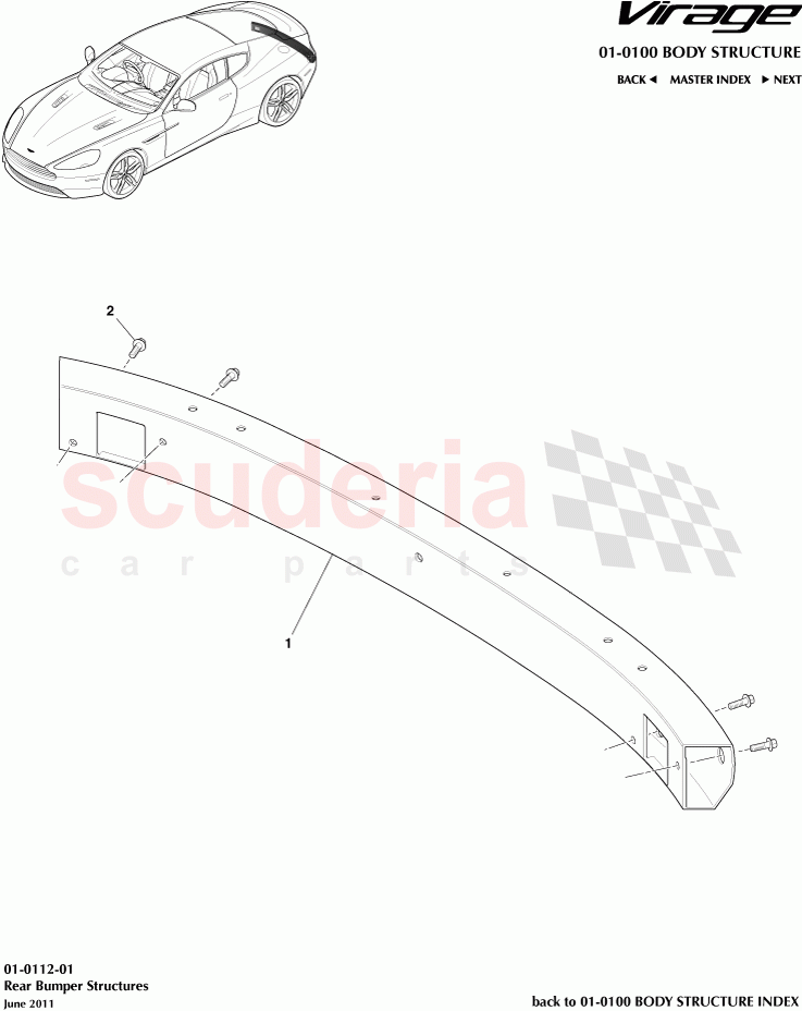 Rear Bumper Structures of Aston Martin Aston Martin Virage