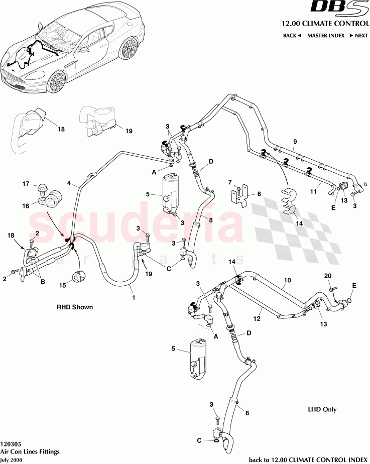 Air Con Lines Fittings of Aston Martin Aston Martin DBS V12