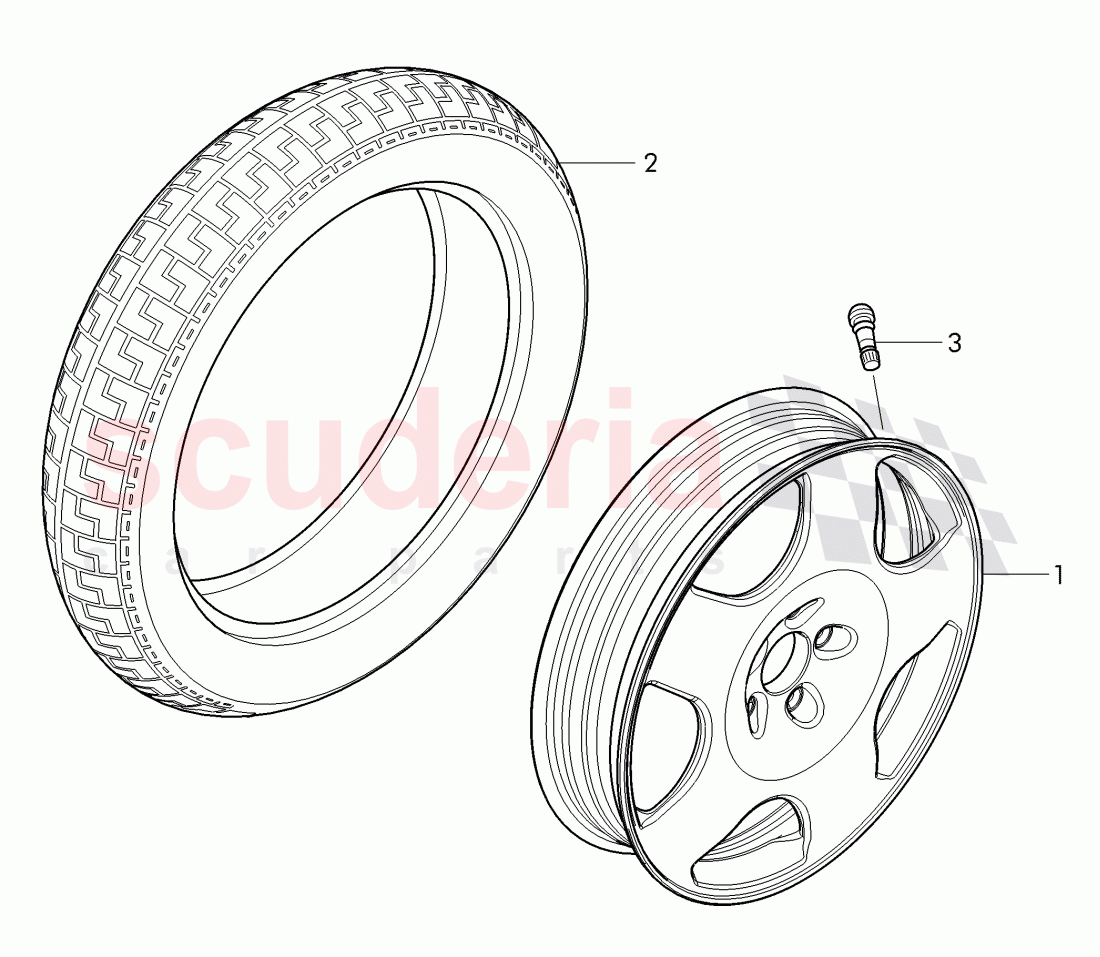 diaginal tire (spare wheel), alloy wheel of Bentley Bentley Continental Flying Spur (2013+)