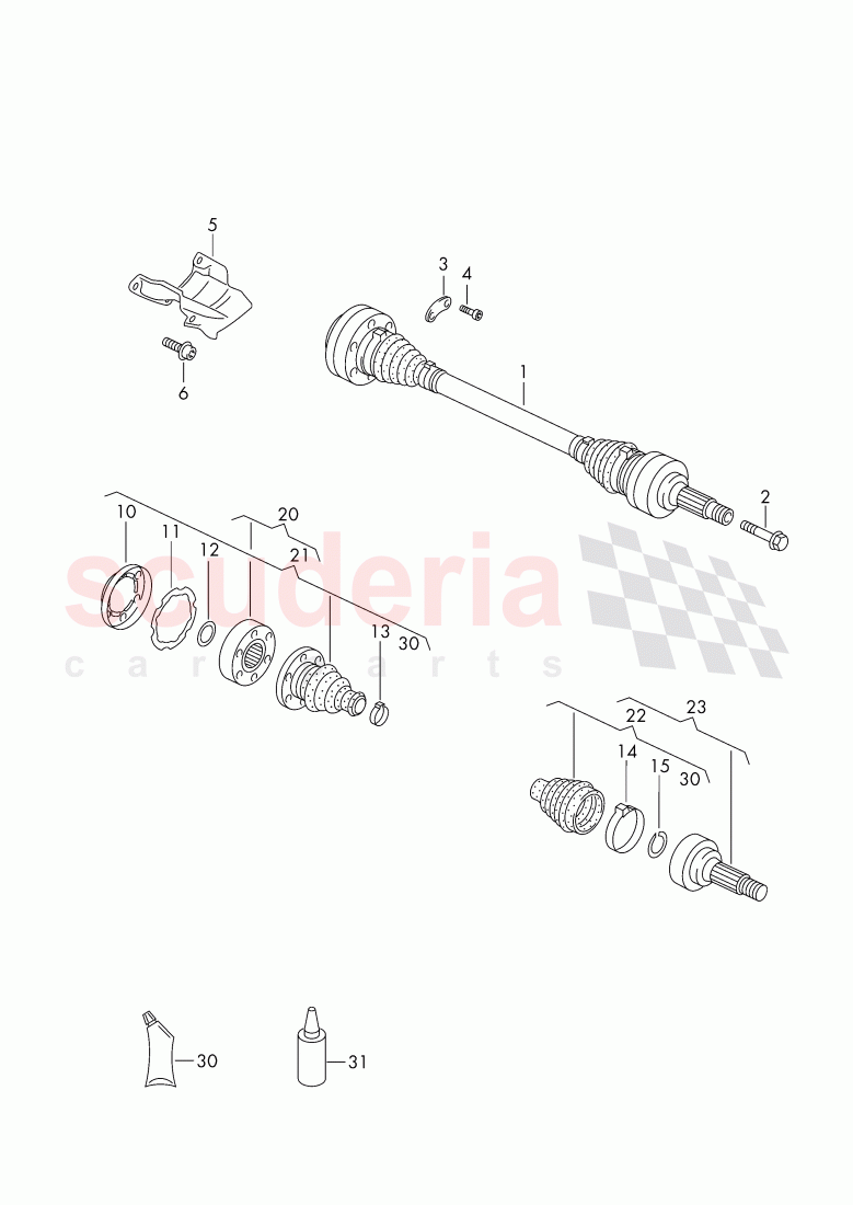 drive shaft, F 3W-5-035 020>>, F ZA-A-062 461>> of Bentley Bentley Continental GT (2003-2010)