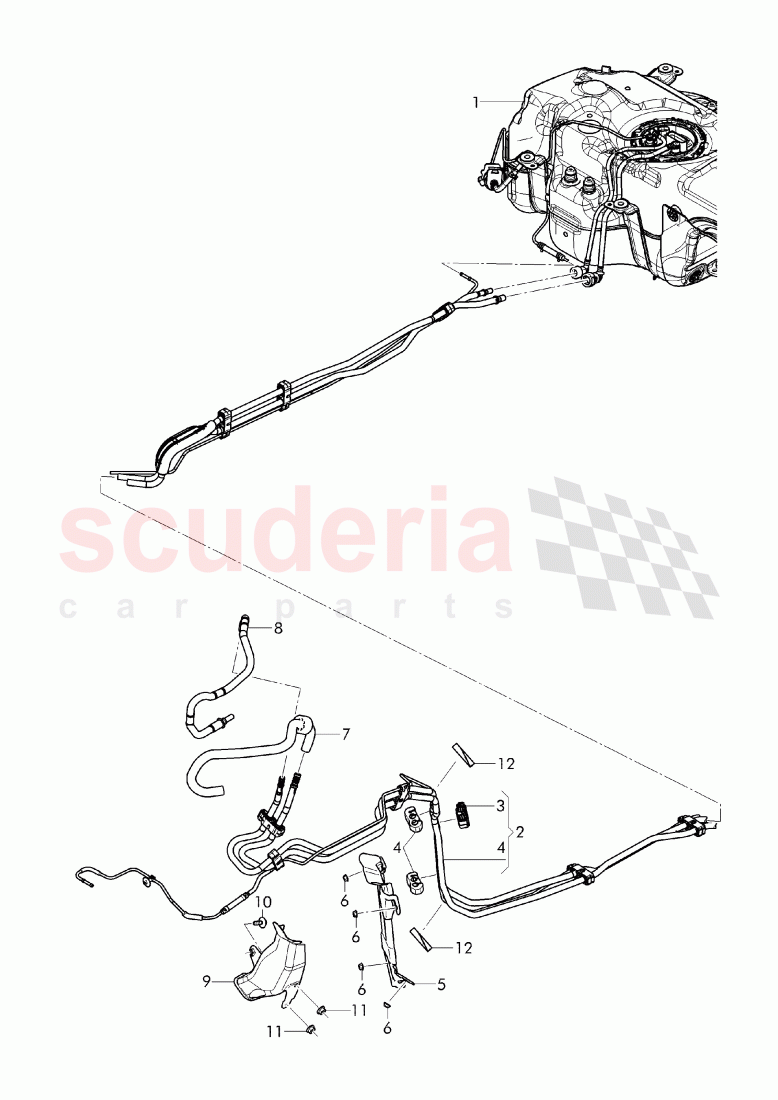 1 set of fuel lines, Fuel supply line of Bentley Bentley Bentayga (2015+)