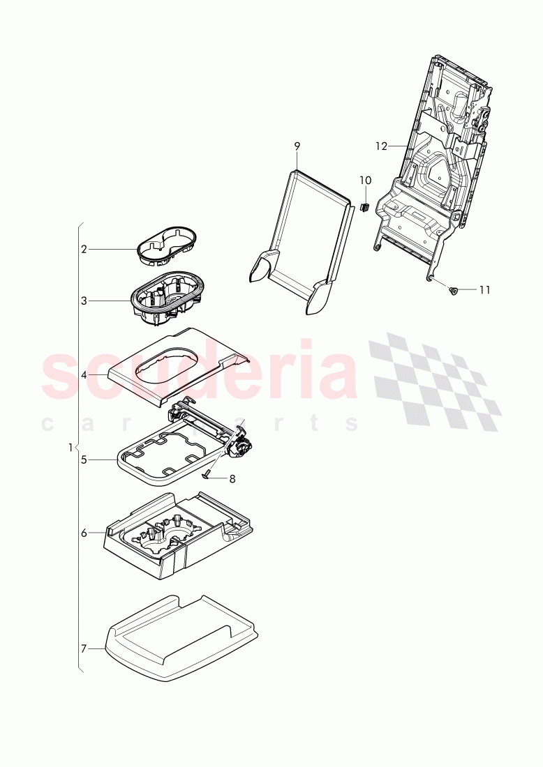 Folding armrest of Bentley Bentley Bentayga (2015+)