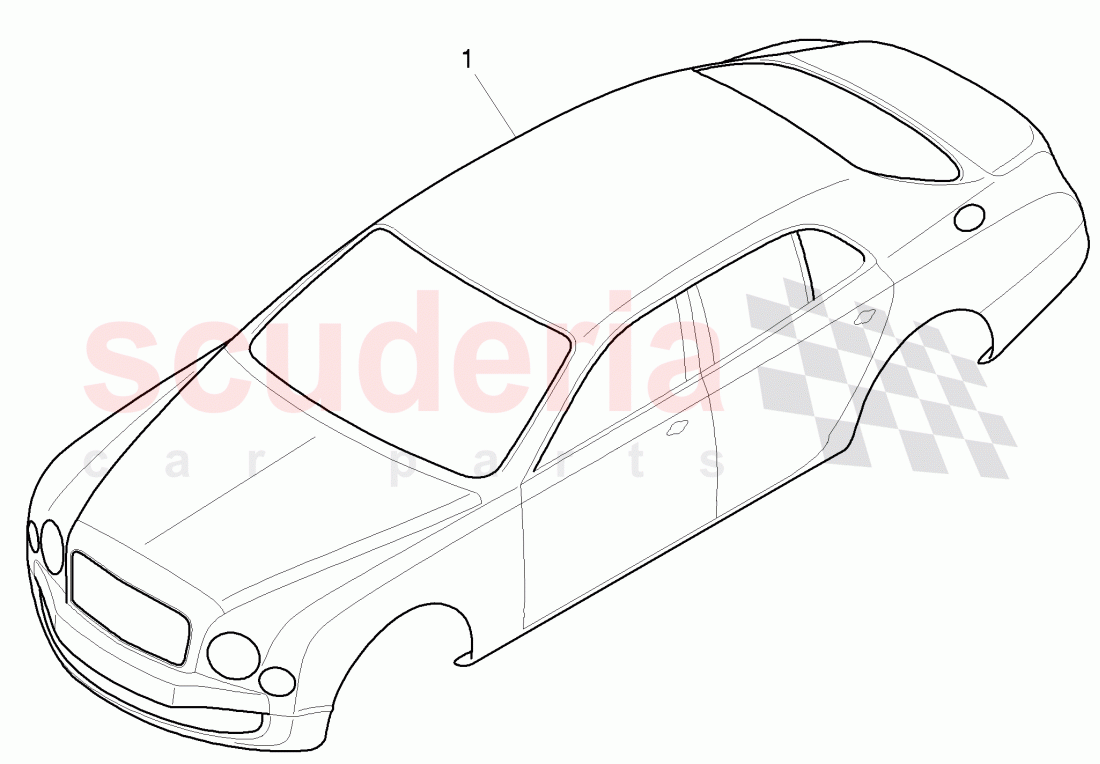 body shell, For vehicles with a normal, wheelbase, D - MJ 2017>> of Bentley Bentley Mulsanne (2010+)