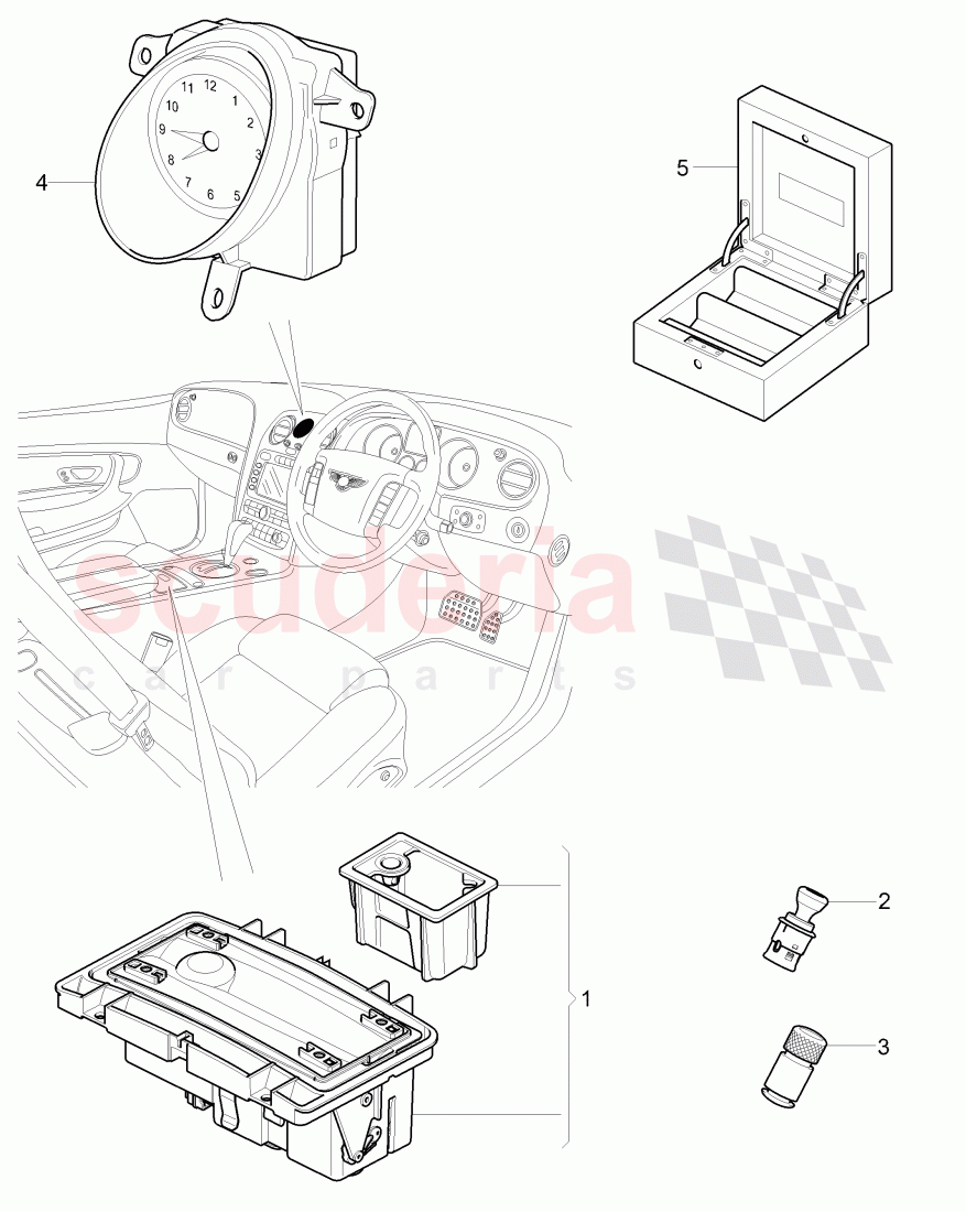 Original Accessories, Interior equipment, bracket of Bentley Bentley Continental GT (2003-2010)