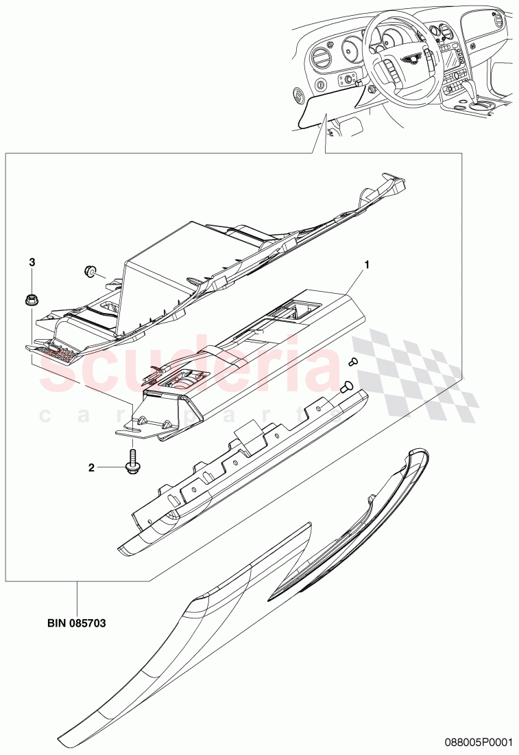 knee airbag unit of Bentley Bentley Continental GTC (2006-2010)