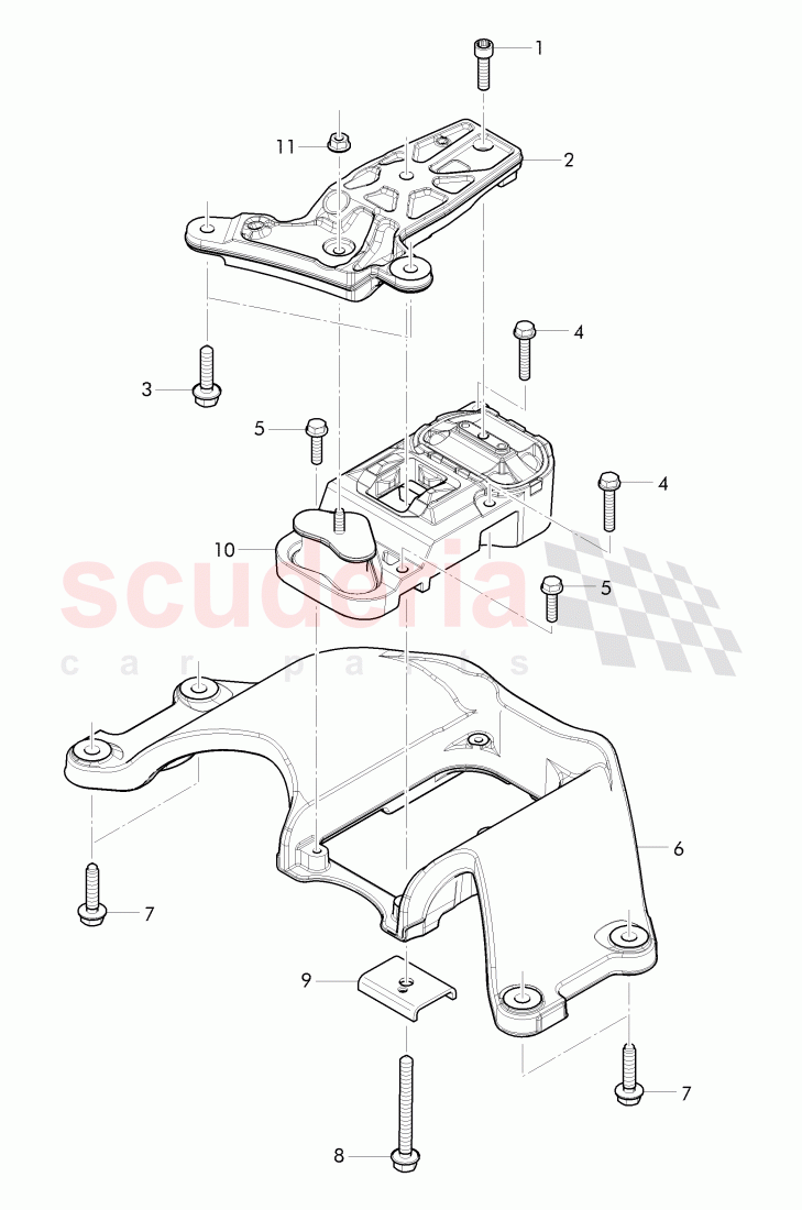 Gearbox mounting, for 8-speed automatic gearbox of Bentley Bentley Continental Supersports (2017+)