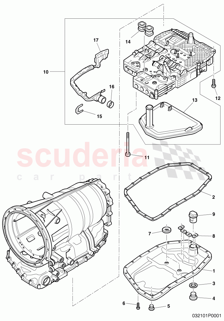 Mechatronic with software, oil strainer, oil pan, for 6 speed automatic transm., D >> - MJ 2007 of Bentley Bentley Continental GTC (2006-2010)