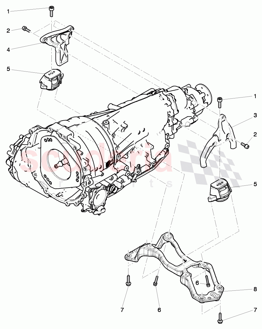 Gearbox mounting, for 6 speed automatic transm. of Bentley Bentley Continental GTC (2011+)