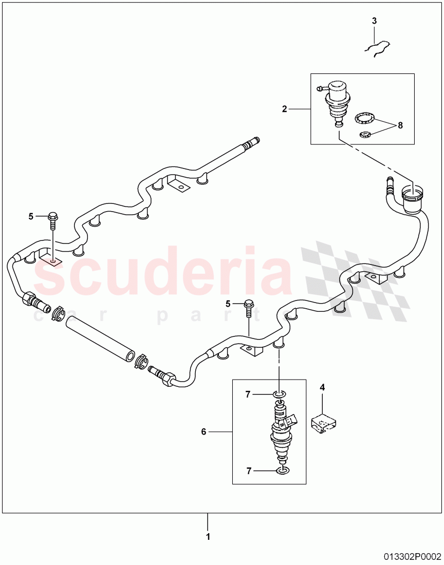 fuel rail, injector complete, D >> - MJ 2010 of Bentley Bentley Continental Flying Spur (2006-2012)