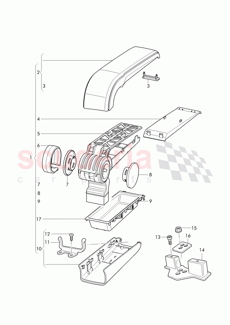 armrest, center console of Bentley Bentley Continental GTC (2011+)