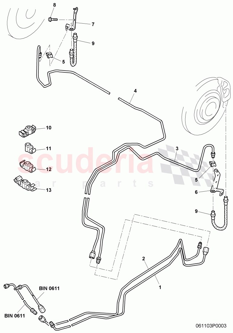 brake line, brake hose of Bentley Bentley Continental GTC (2006-2010)