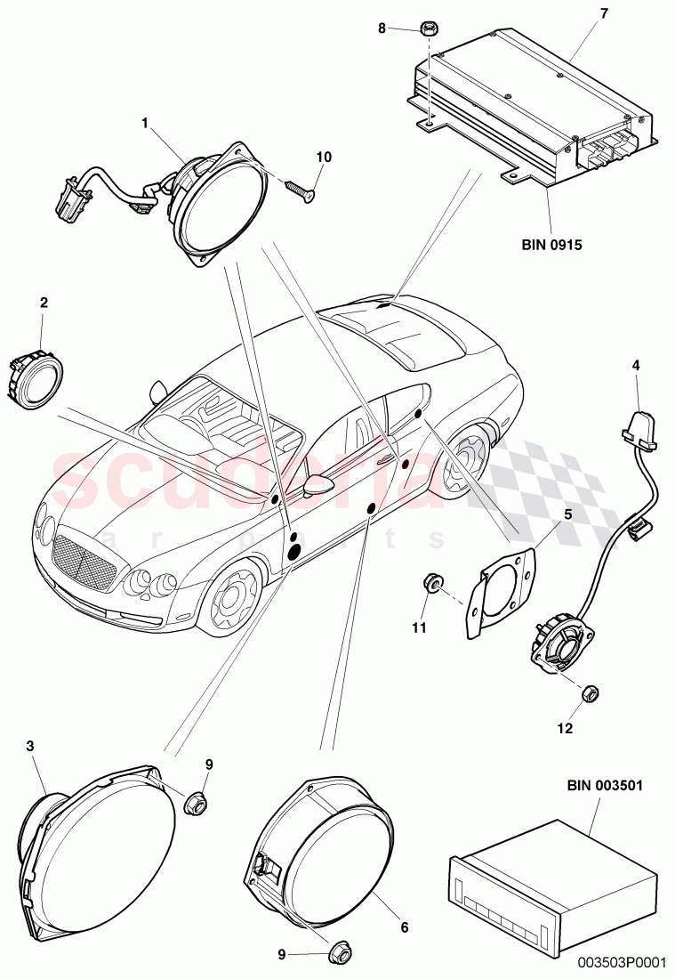 loudspeaker, D >> - MJ 2008 of Bentley Bentley Continental GT (2003-2010)