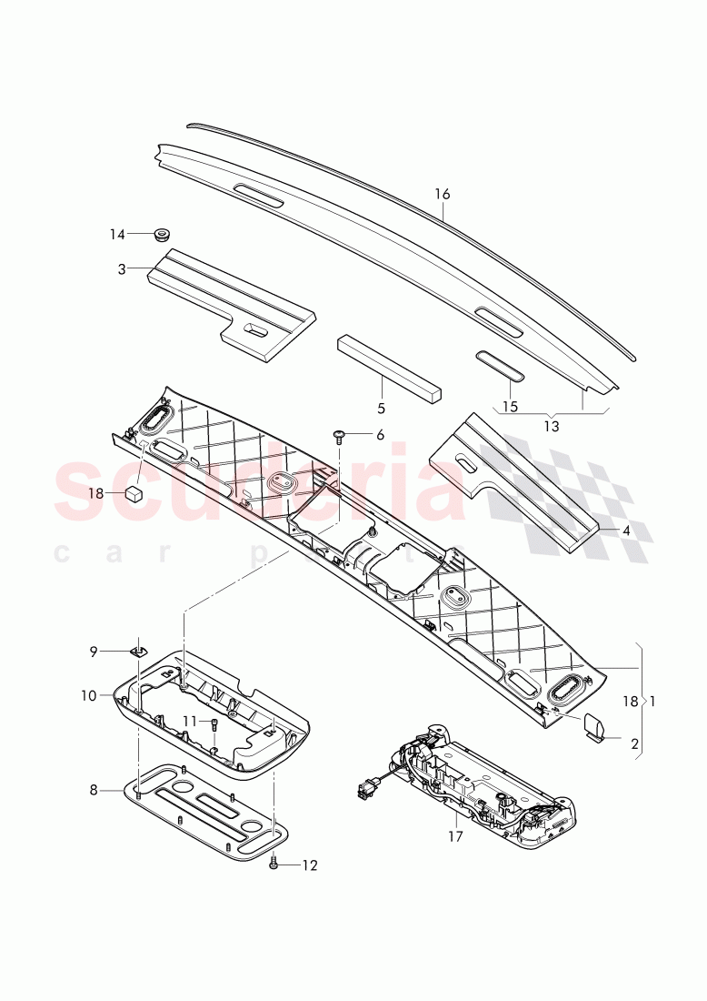 overhead console, F 3W-D-082 509>>, F ZA-D-082 509>> of Bentley Bentley Continental GTC (2011+)