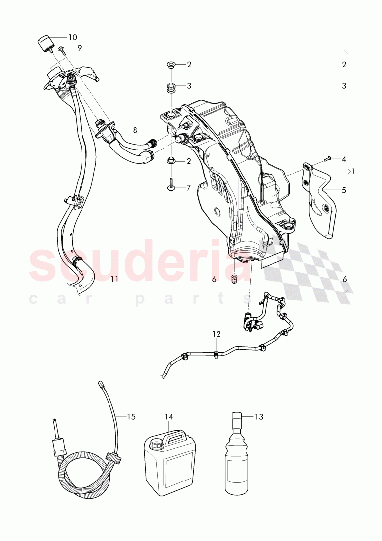 tank assy for reducing agent, For vehicles with selective, catalytic reduction (SCR) of Bentley Bentley Bentayga (2015+)