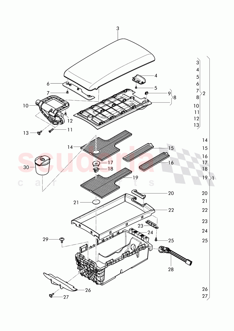 armrest (leather), storage bin of Bentley Bentley Continental GTC (2011+)