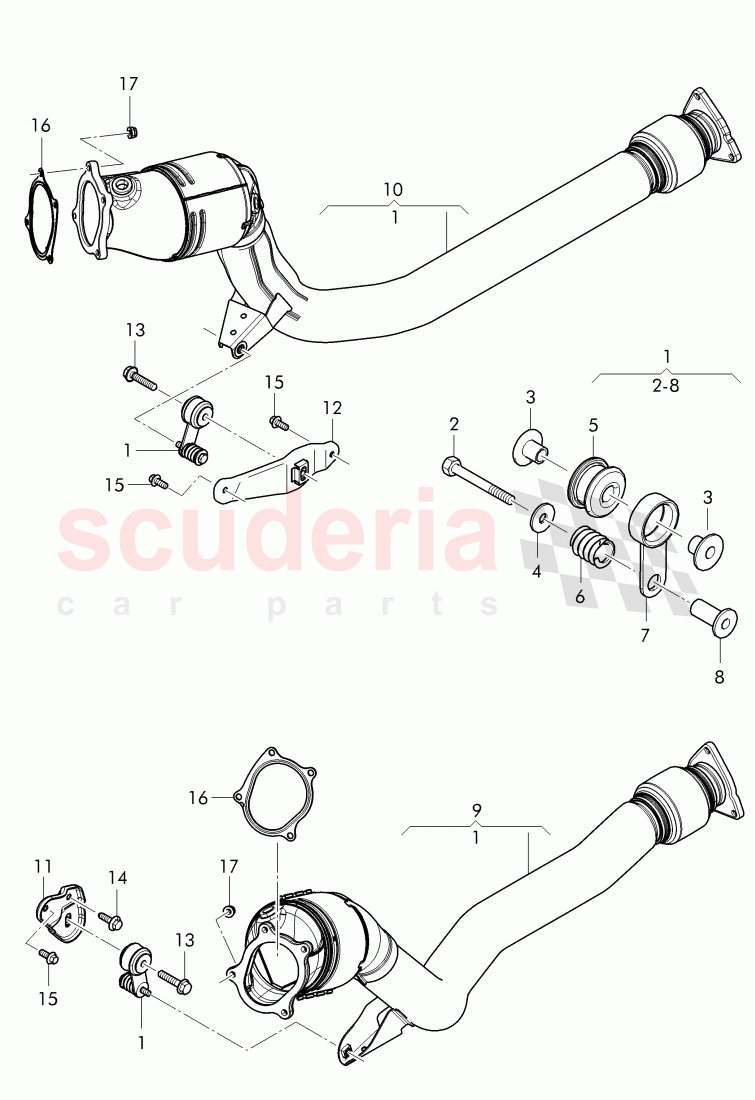 exhaust pipe with catalyst of Bentley Bentley Continental Flying Spur (2013+)