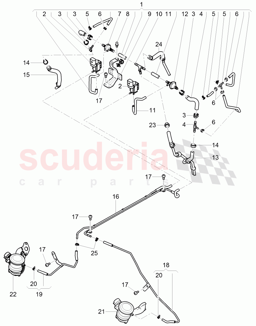 vacuum system, with connection piece for secondary air, D >> - MJ 2005 of Bentley Bentley Continental Flying Spur (2006-2012)