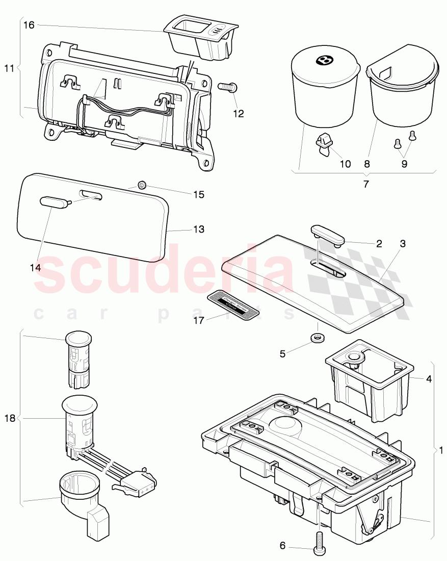 ashtray with housing, D - MJ 2012>> of Bentley Bentley Continental Flying Spur (2006-2012)