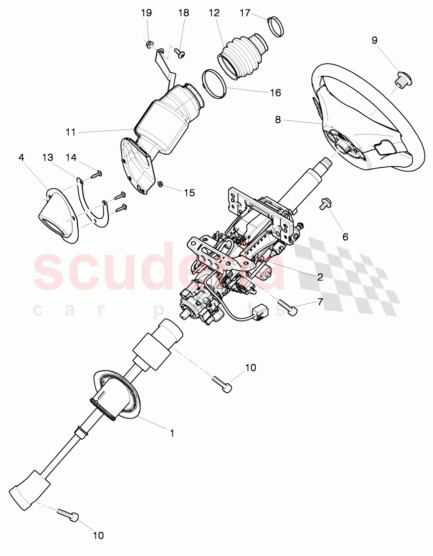 steering column, steering wheel of Bentley Bentley Mulsanne (2010+)