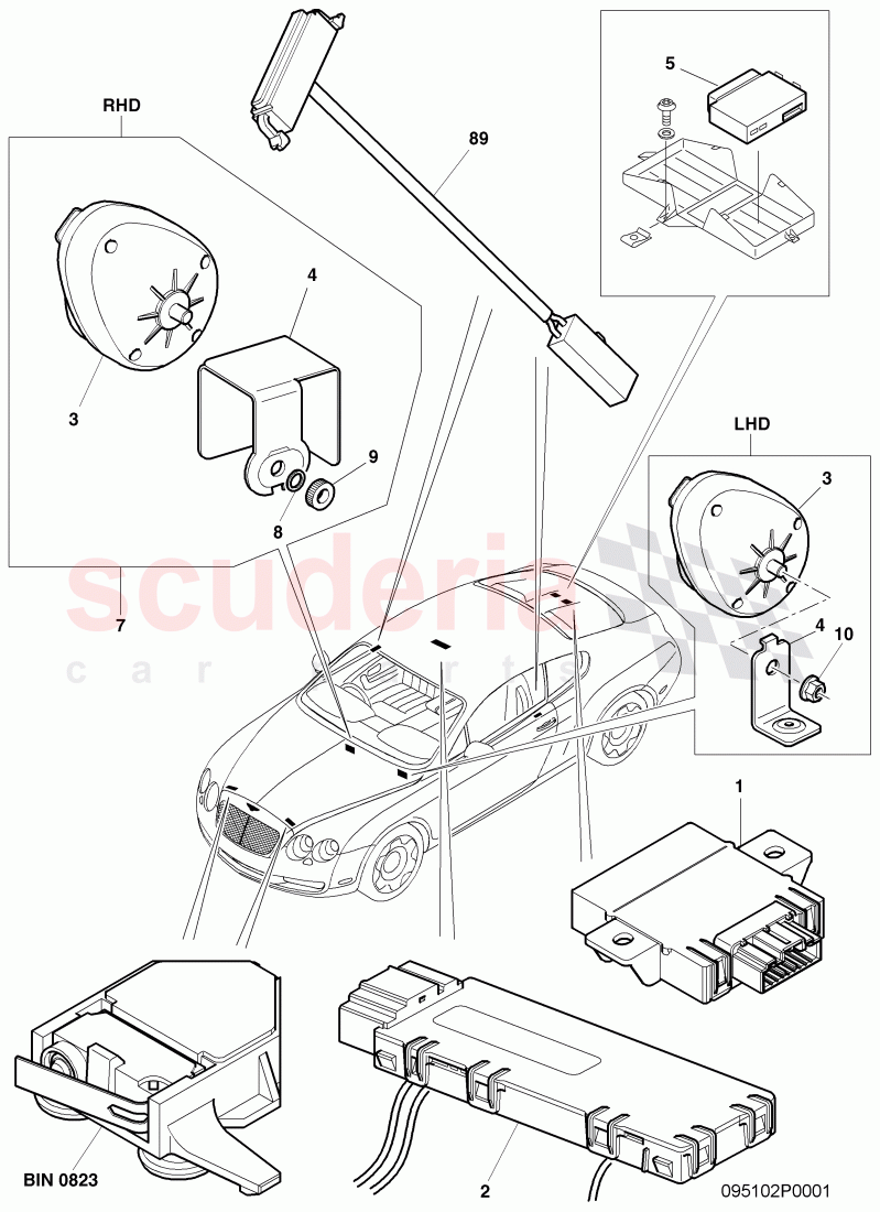 anti-theft system________(ats), F 3W-4-020 001>> 3W-5-030 420 of Bentley Bentley Continental GT (2003-2010)