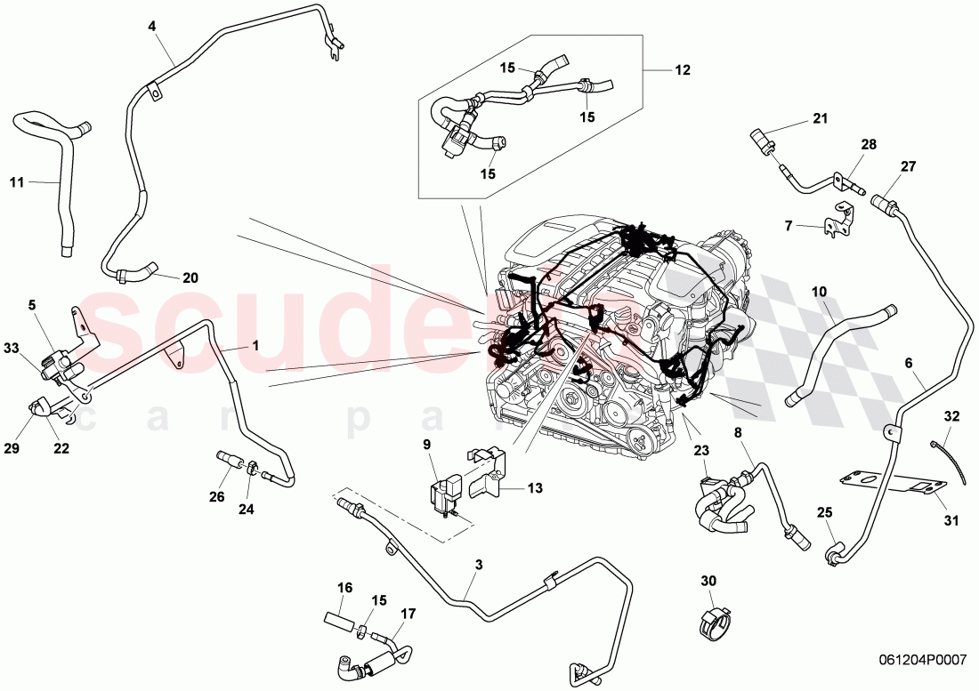 vacuum system, (For turbocharger), F 3W-8-052 846>>, F ZA-A-062 461>>, D >> - MJ 2010 of Bentley Bentley Continental Flying Spur (2006-2012)