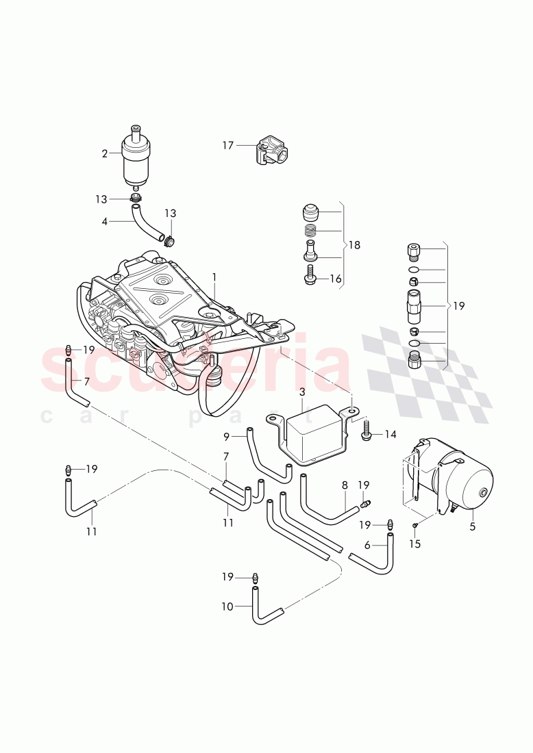 air supply unit, reservoir, air line, valve unit of Bentley Bentley Continental GTC (2006-2010)