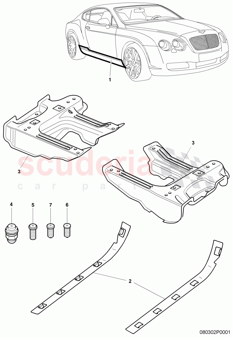 side panel frame of Bentley Bentley Continental Supersports (2009-2011)