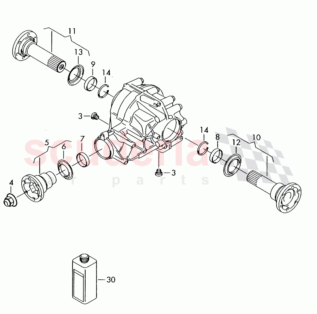 flange shaft, seal, for rear axle differential of Bentley Bentley Continental GT (2003-2010)