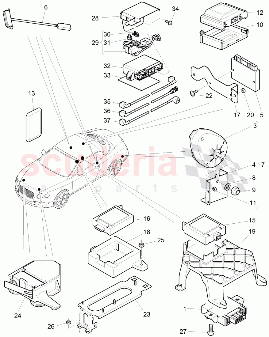 anti-theft alarm system, D >> - MJ 2014 of Bentley Bentley Continental GTC (2011+)